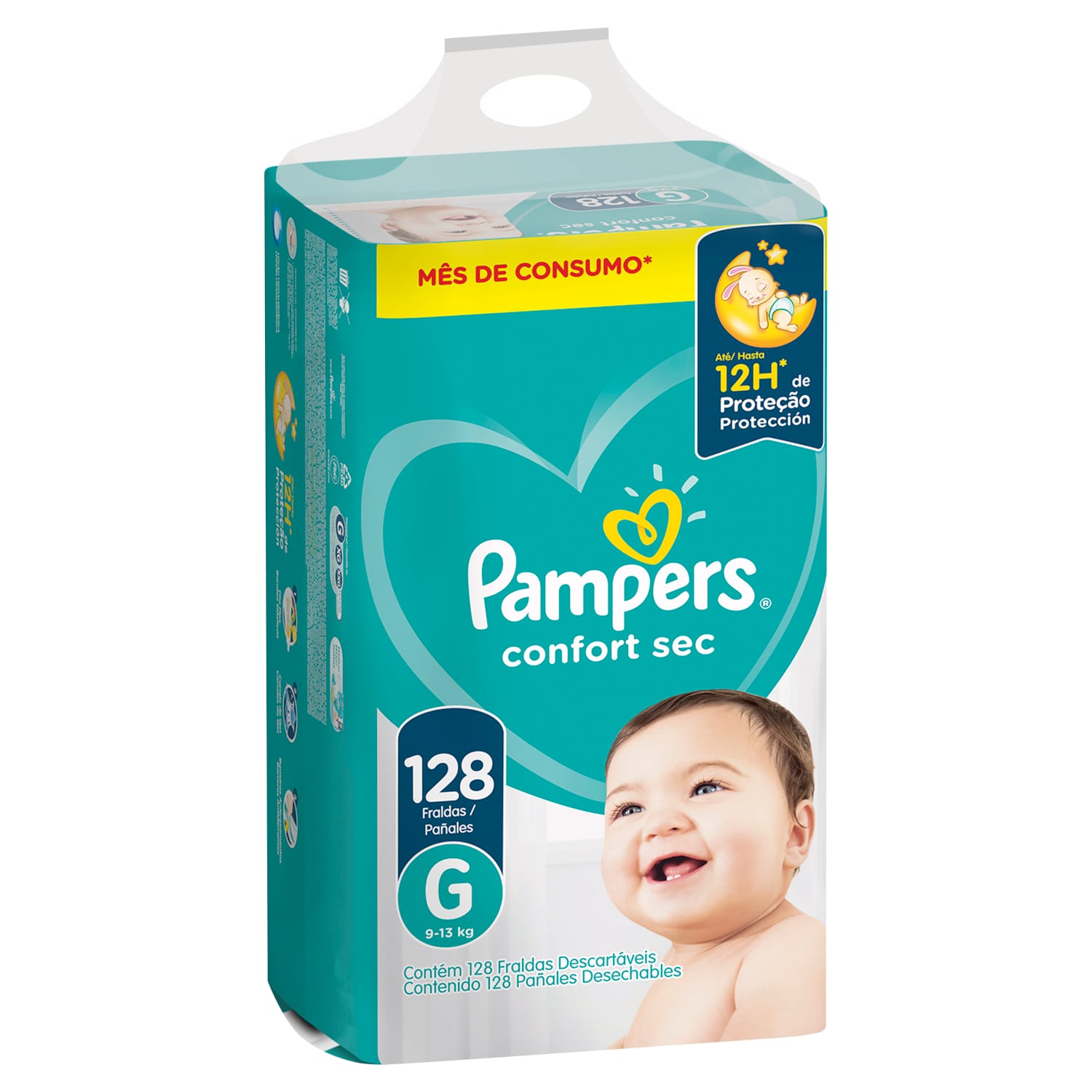 Pampers confort sec G x 128 unidades 