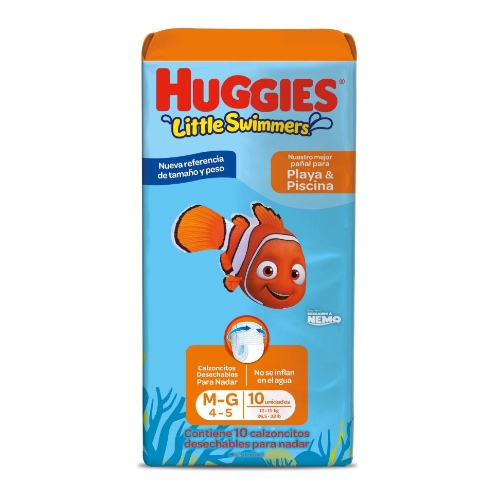 Pañales para Nadar Huggies Little Swimmers  M/G x 10 unid.
