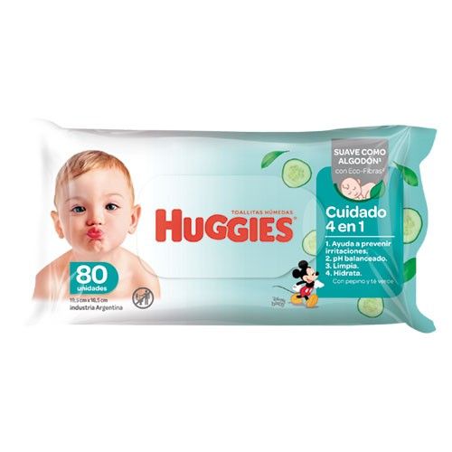 Huggies toalla humeda 4 en 1 x 80 unidades
