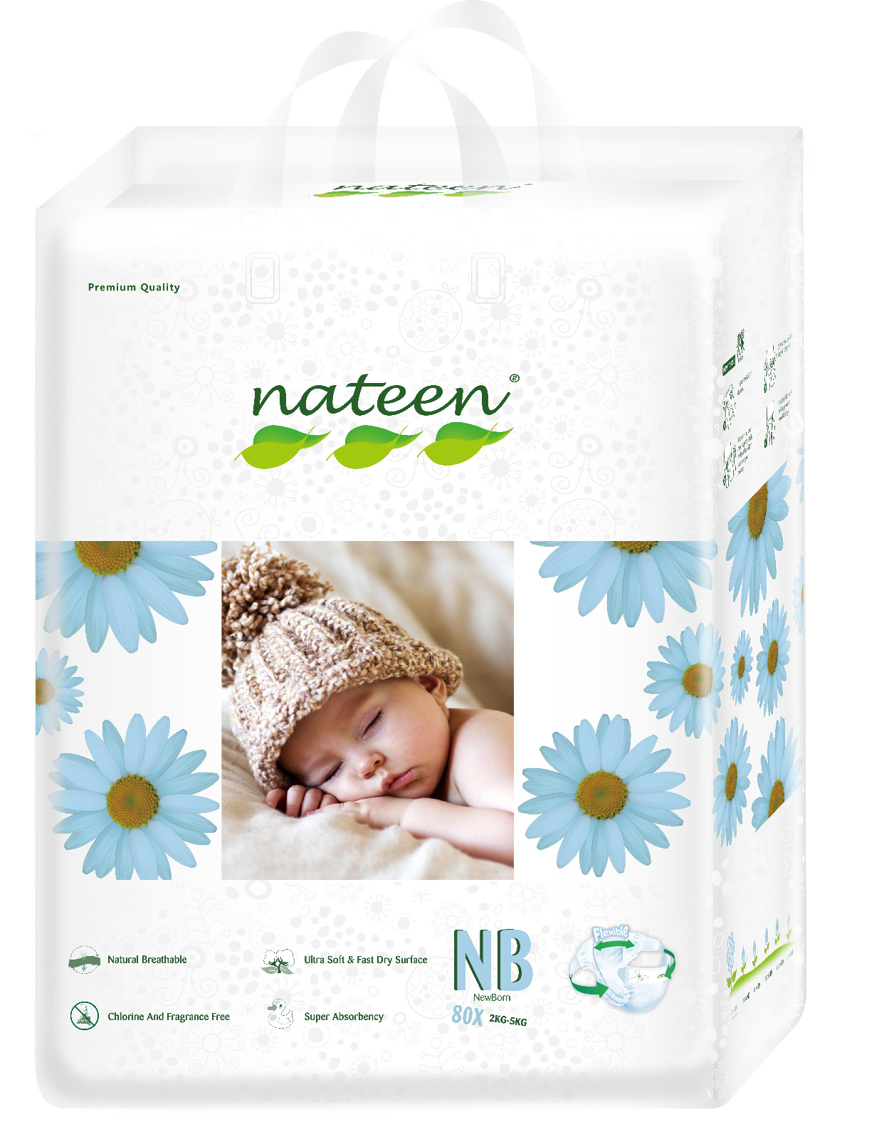 Nateen pañal premium NB x 80 unidades