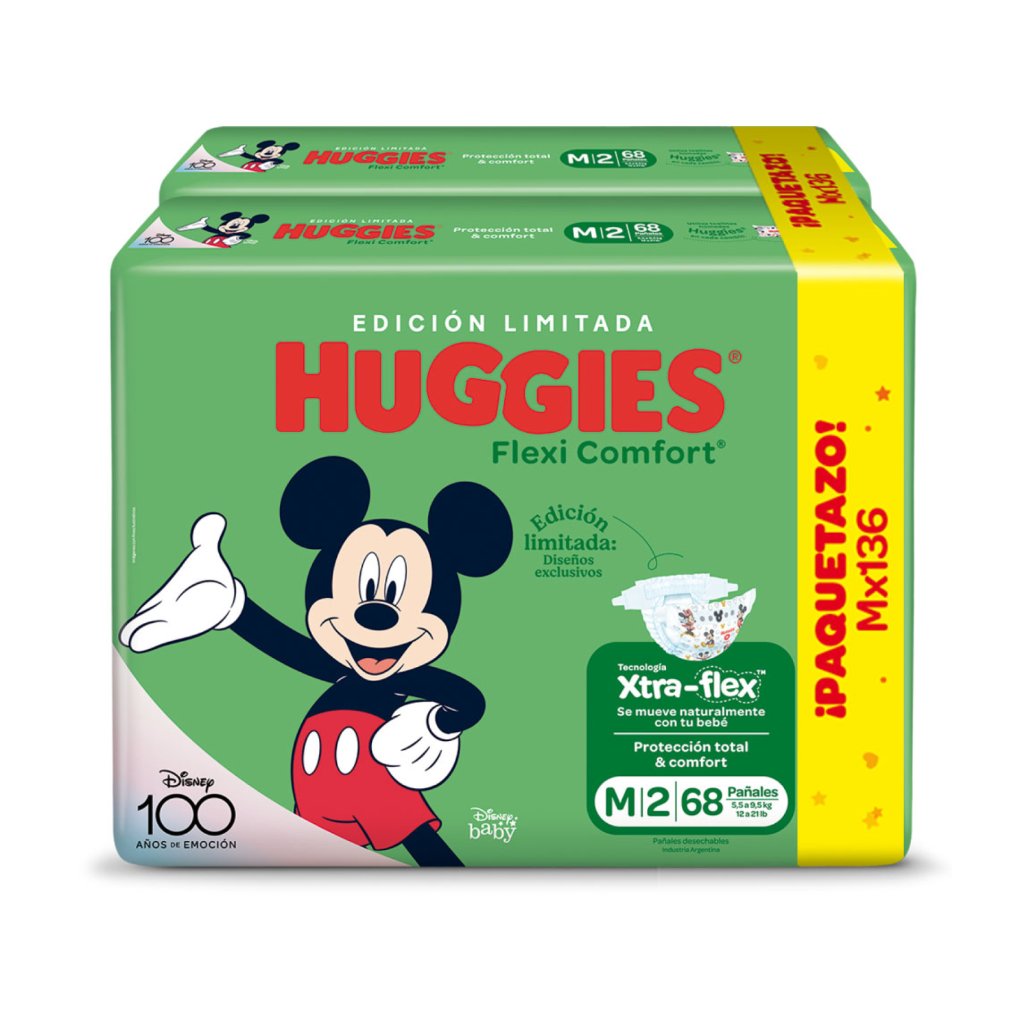 Huggies flexi comfort M x 136 unidades