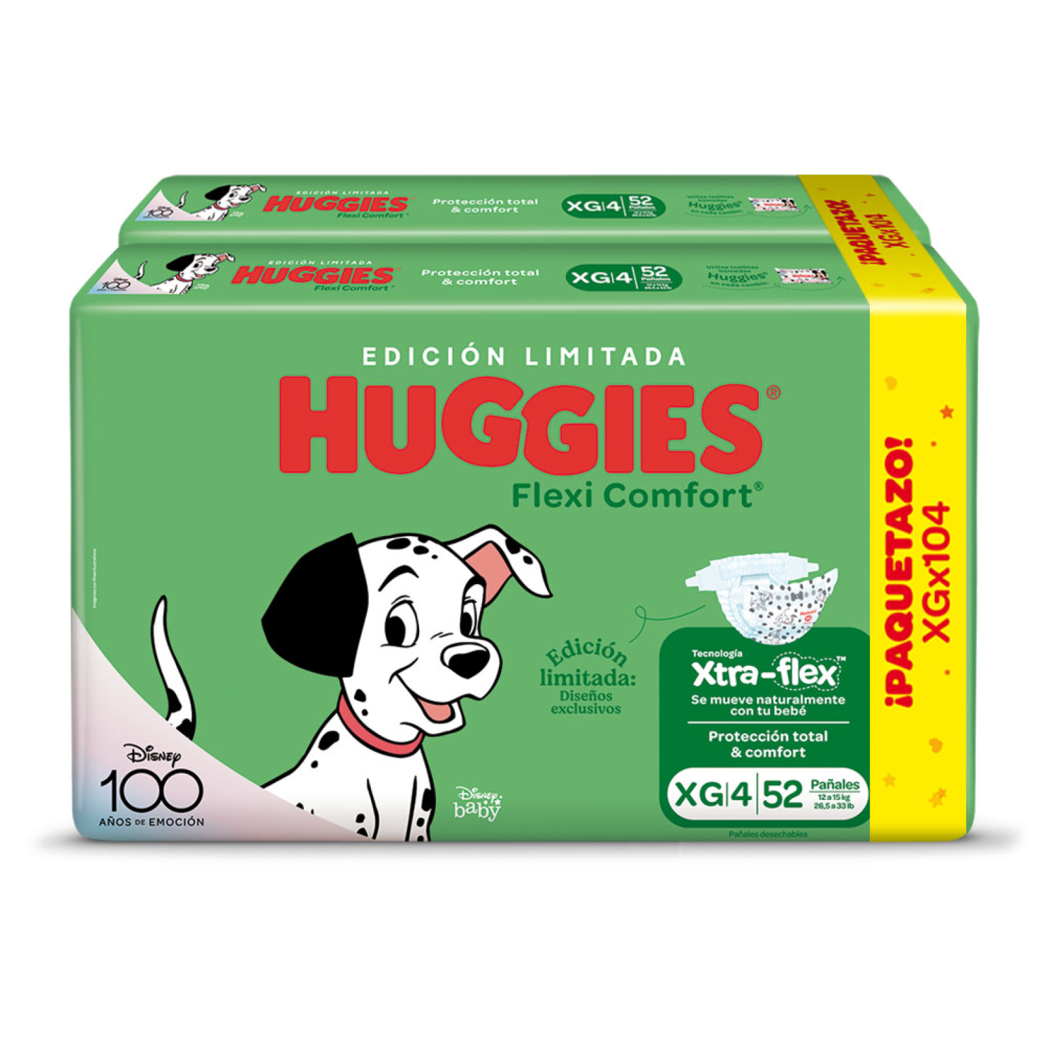 Huggies flexi comfort XG x 104 unidades