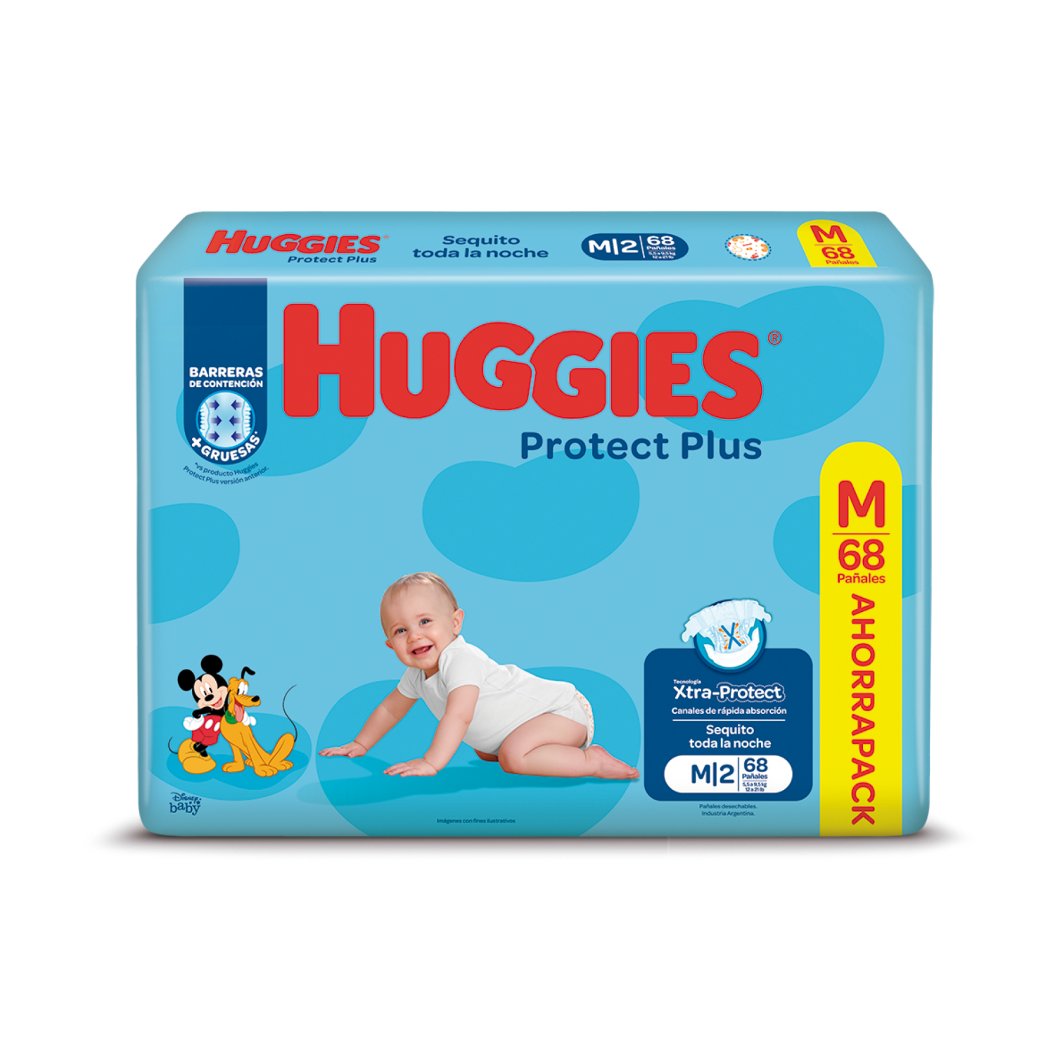 Huggies protect plus M x 68 unidades