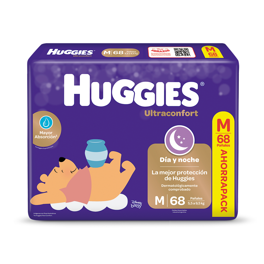 Huggies Dia y noche Ultraconfort M x 68 unid