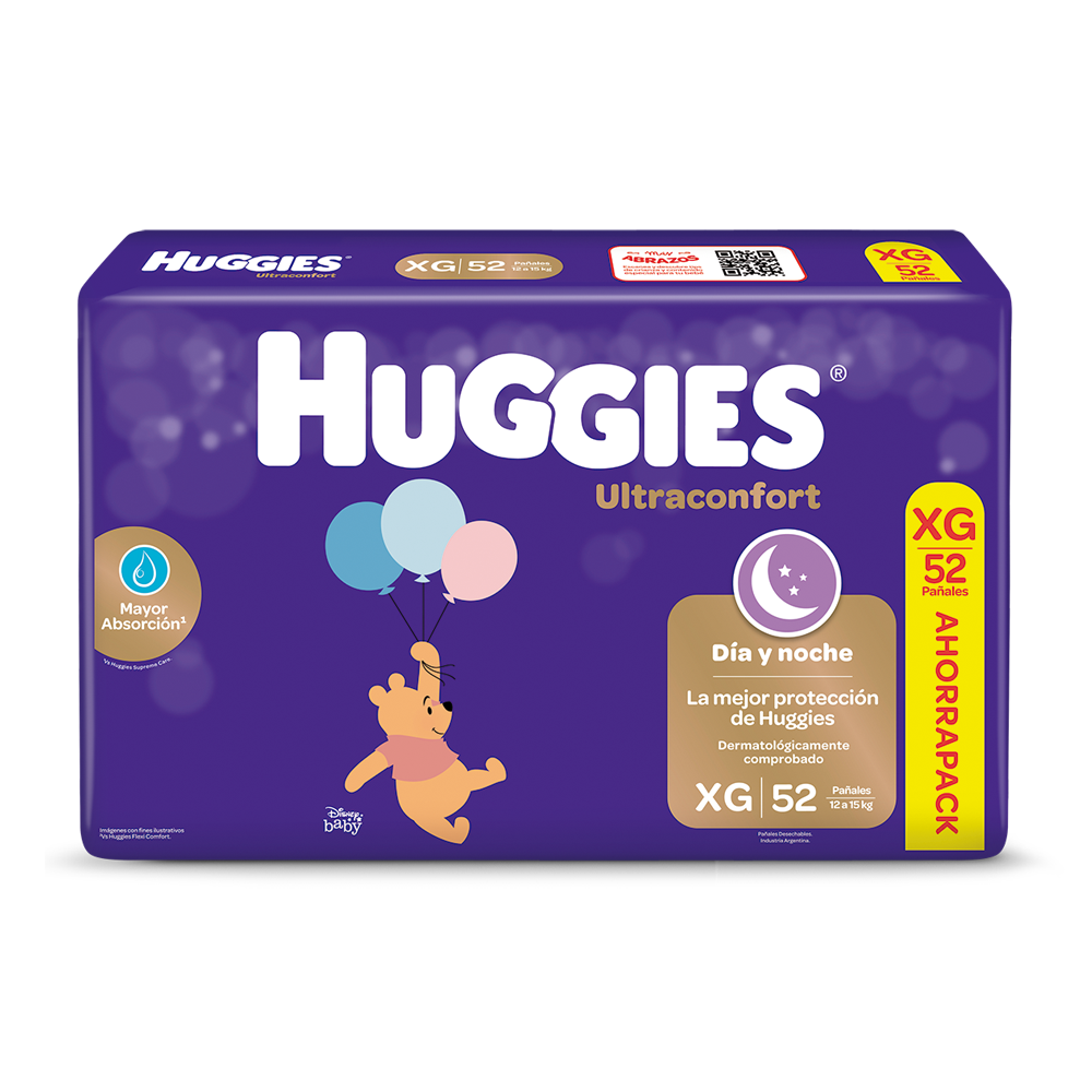 Huggies Dia y noche Ultraconfort XG x 52 unid