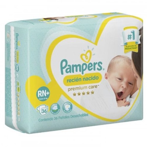 Pampers premium care RN+ x 36 unidades