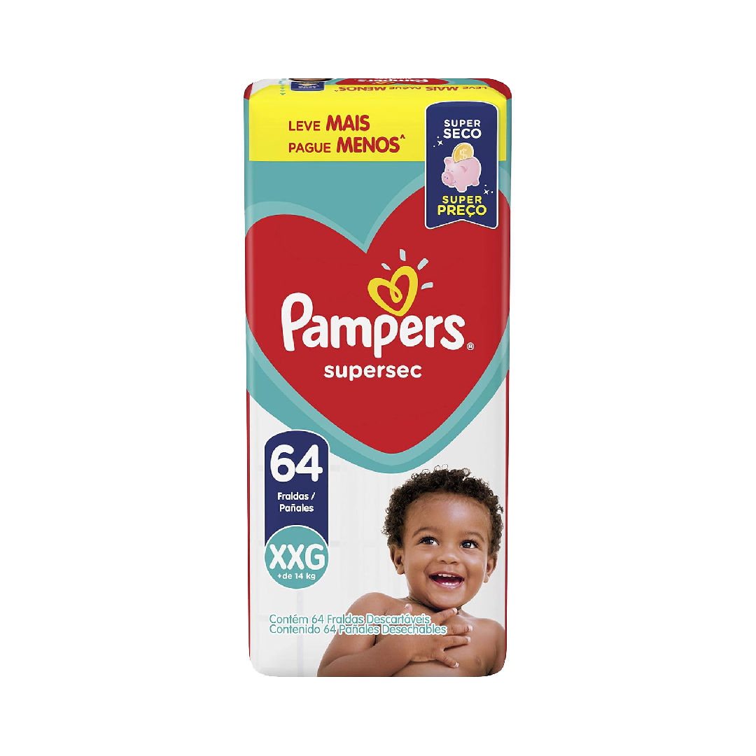 Pampers super sec XXG x 64 unidades