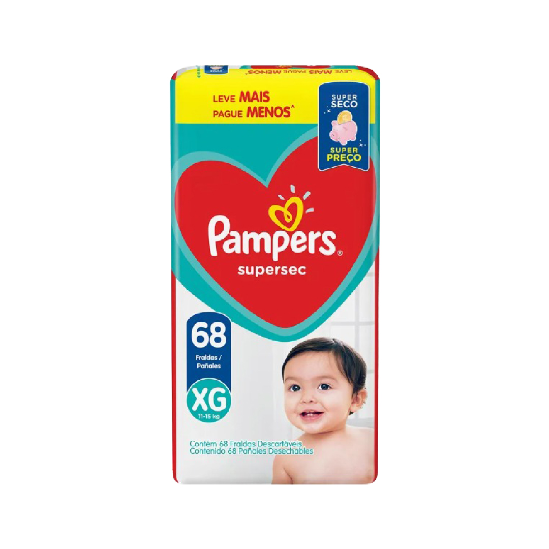 Pampers super sec XG x 68 unidades