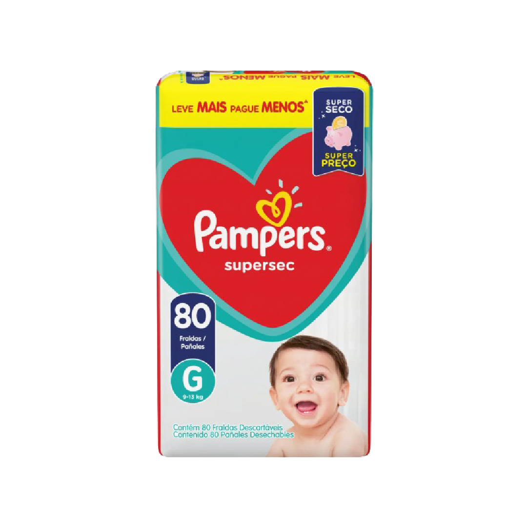 Pampers super sec G x 80 unidades