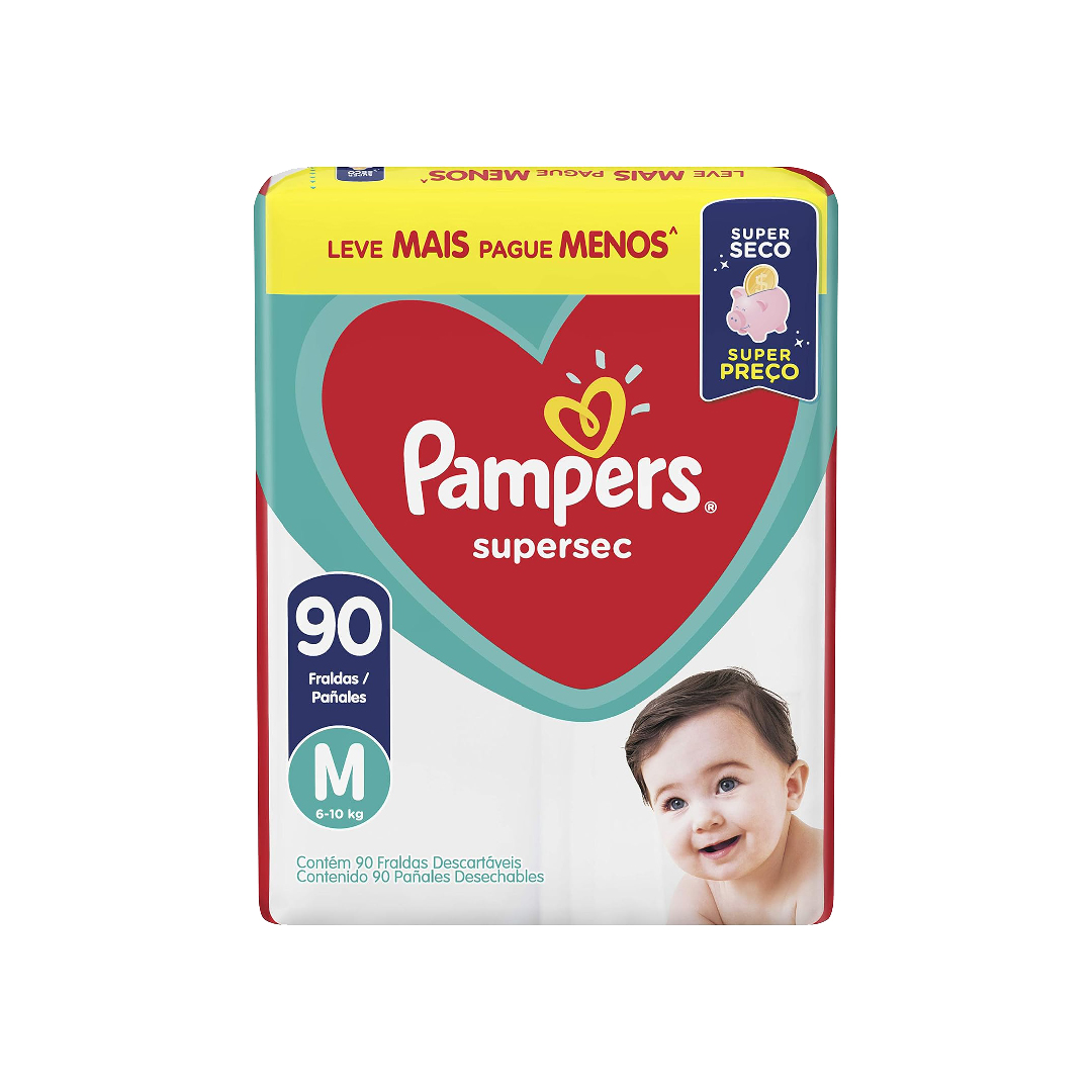 Pampers super sec M x 90 unidades