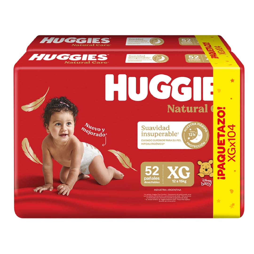 Huggies Natural Care XG x 104 unidades