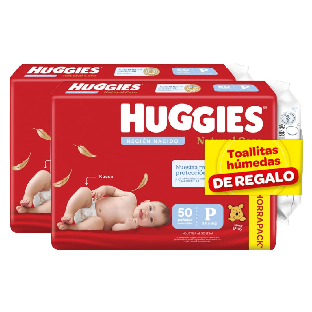 Huggies Natural Care P x 100 + 96 Th de regalo