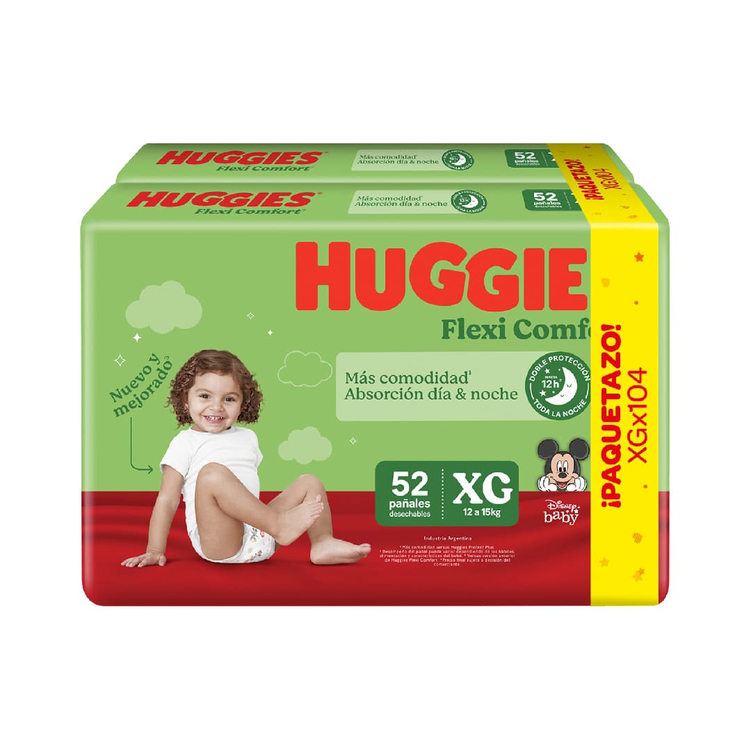 Huggies Flexi Comfort  XG x 104 Paquetazo 