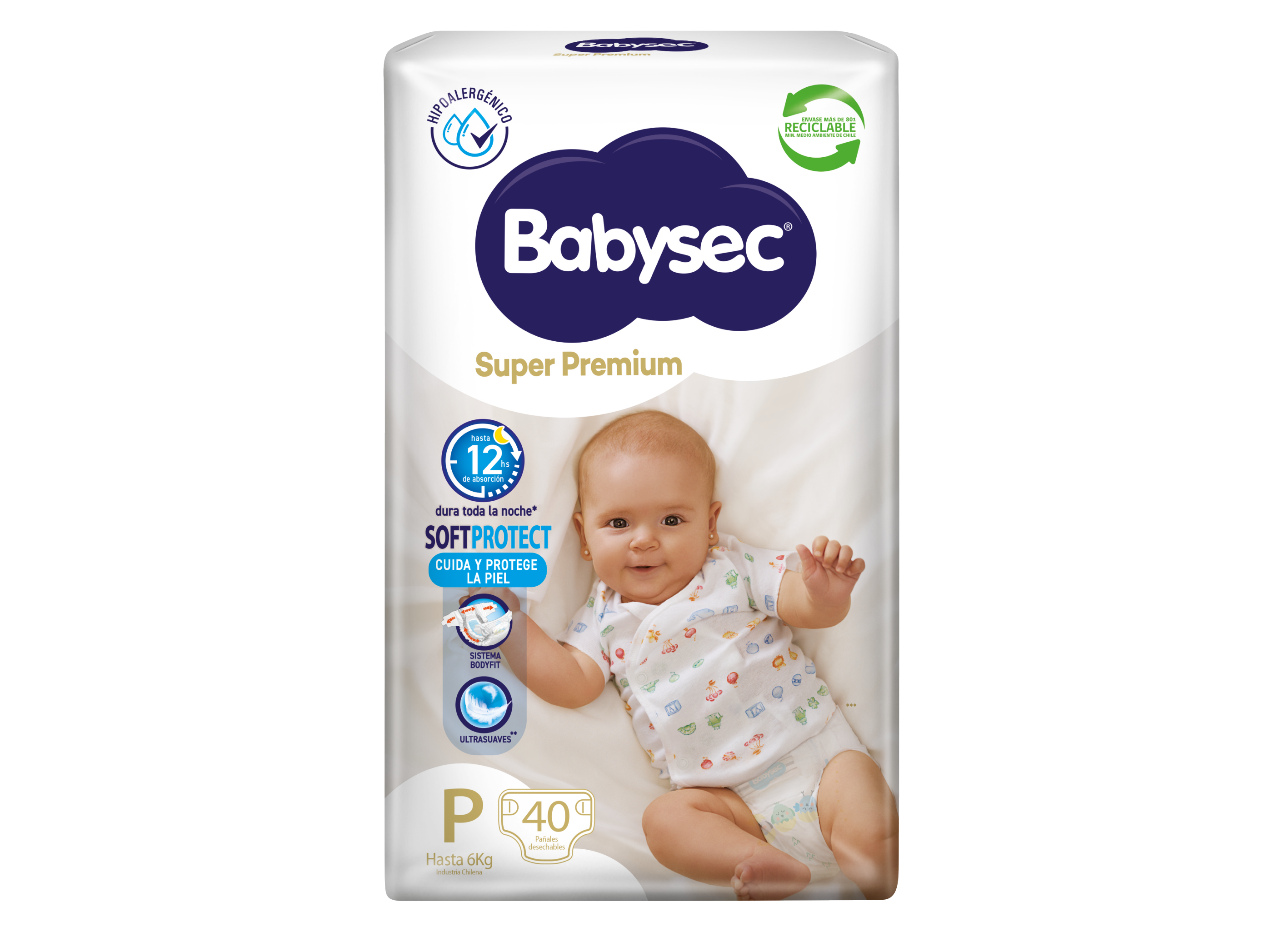 Babysec cuidado total P x 40 unidades