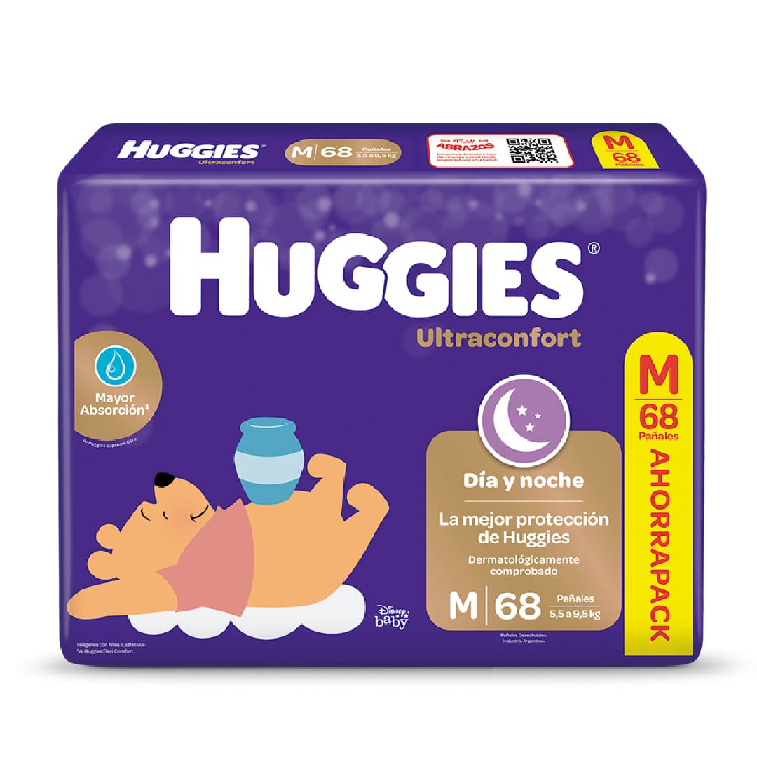 Huggies Dia y noche Ultraconfort M x 68 unid