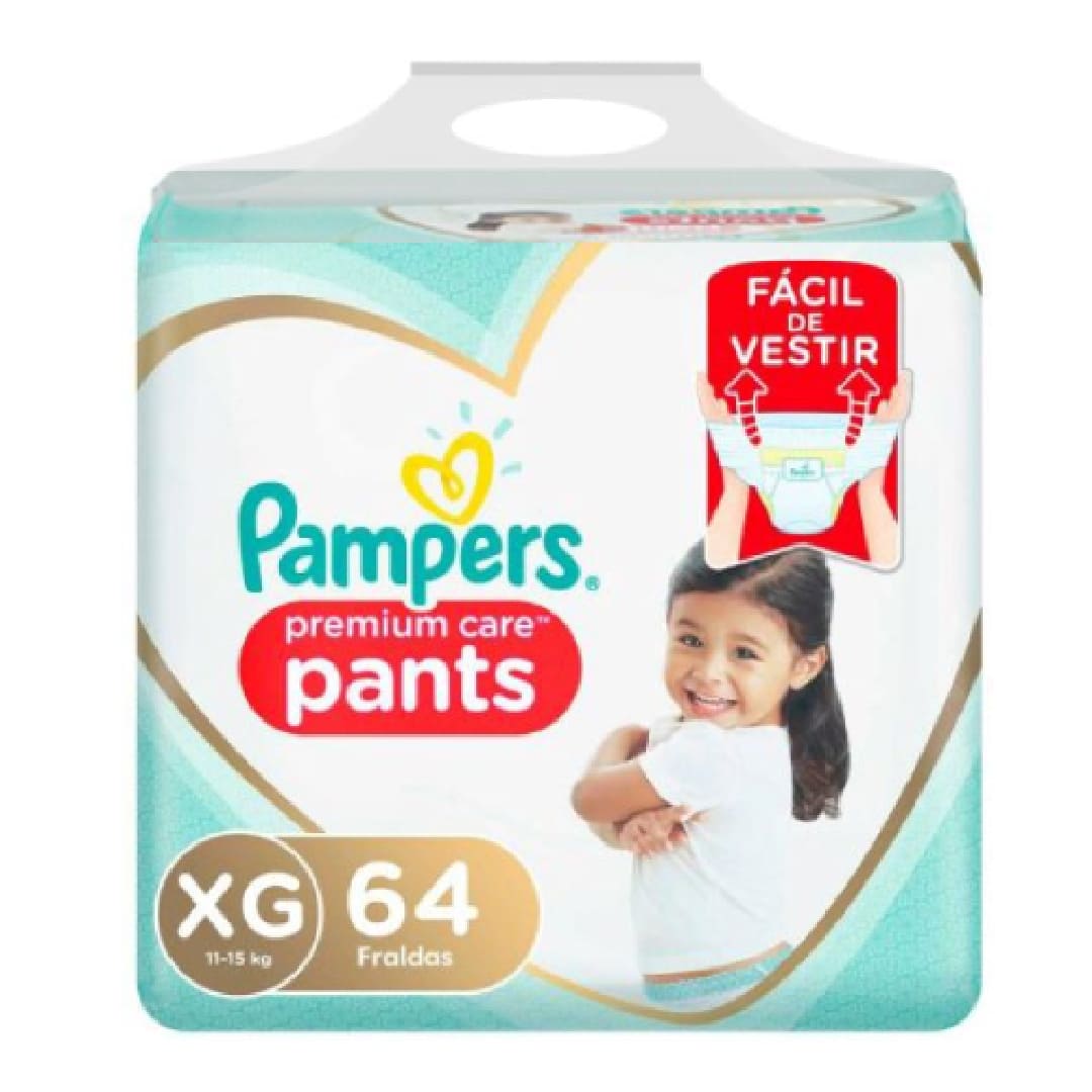 Pampers premium care pants XG x 64 unid.