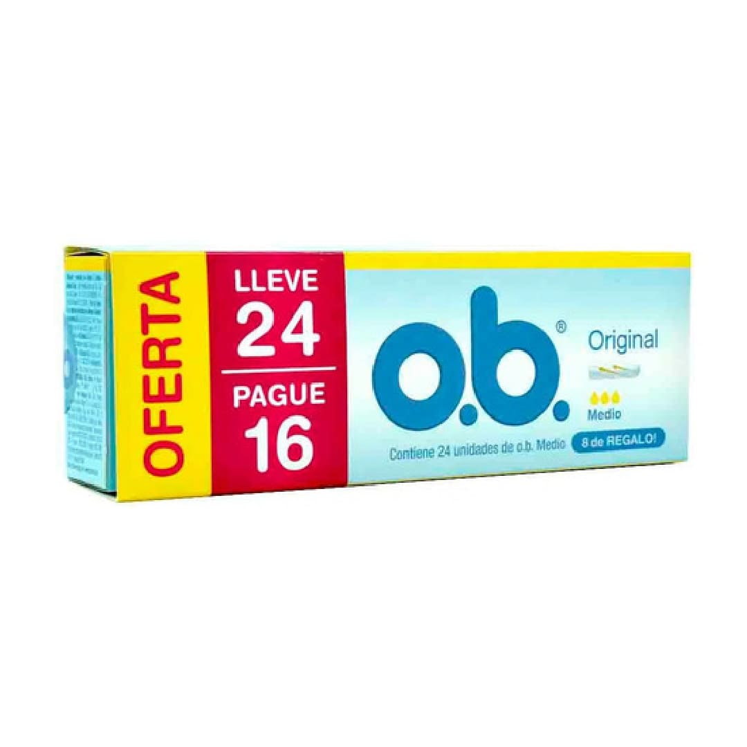 Tampones OB medio x 24 unidades