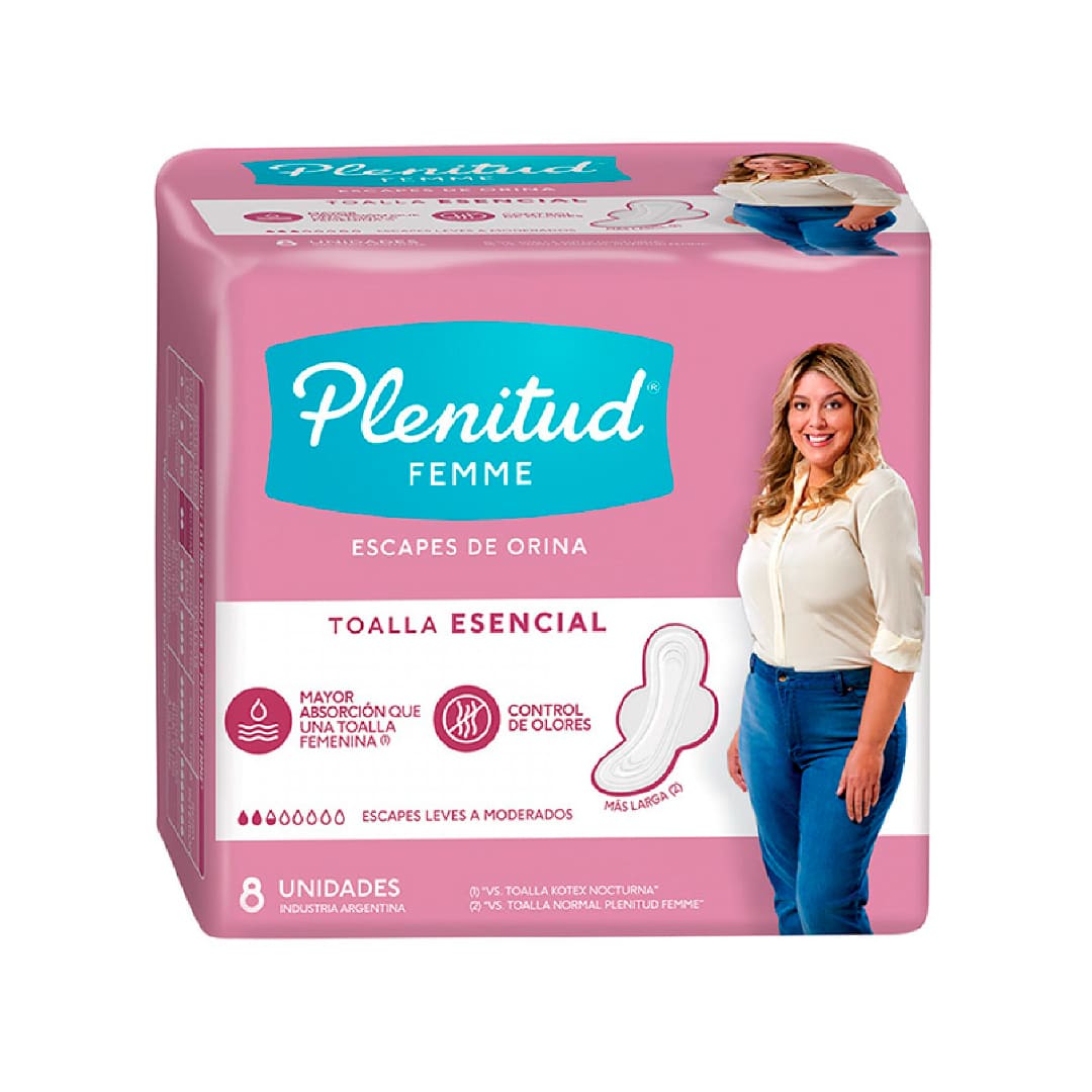 Plenitud femme toalla esencial x 8 unidades