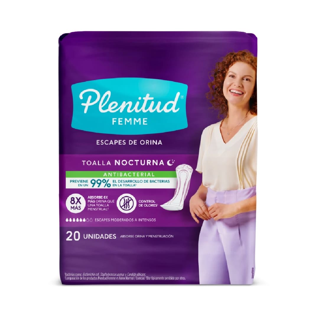 Plenitud Femme Abs. nocturno antibacterial x 20 unid
