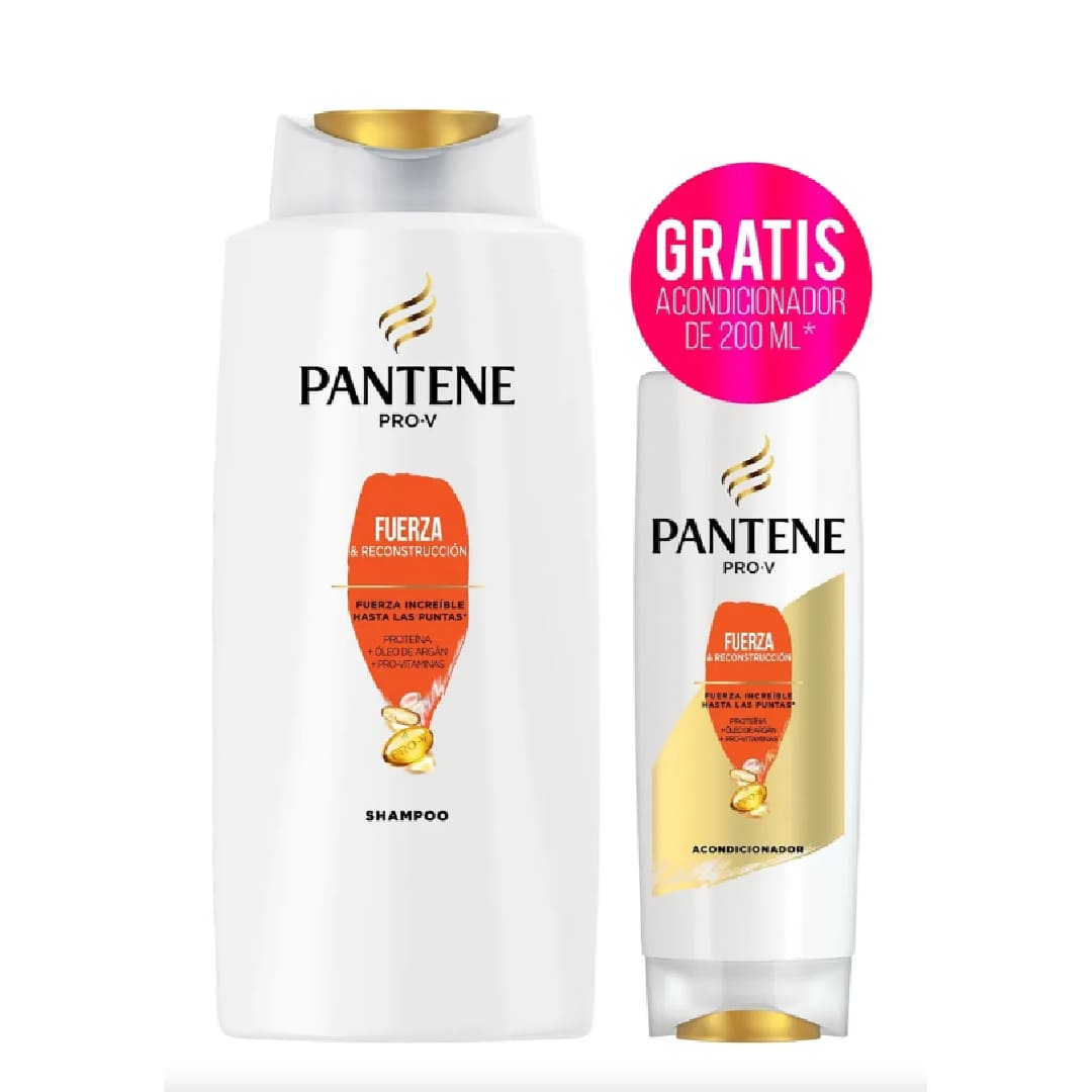 Pantene Shampoo y aco. 700ml + 200ml  Fuerza y Rec.