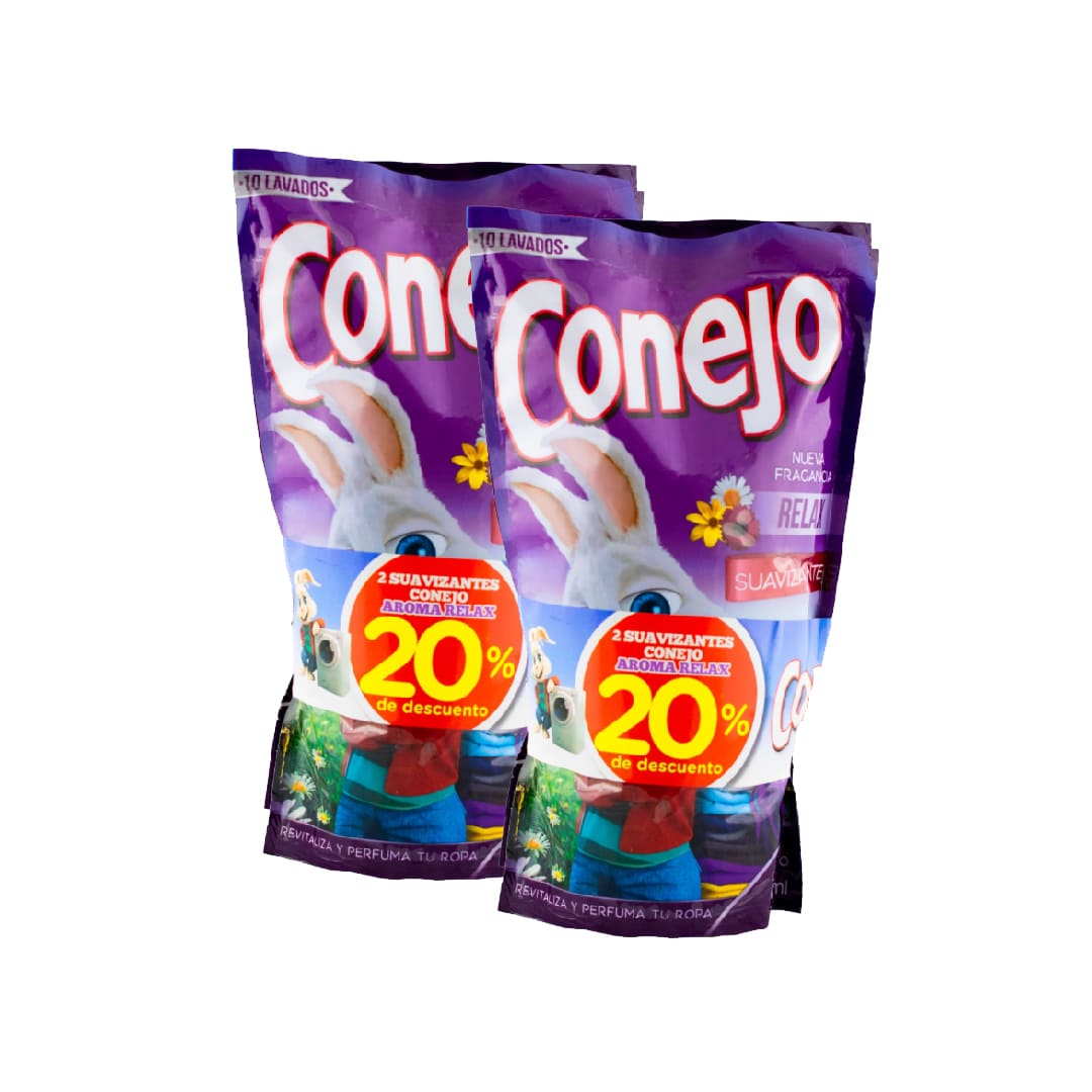 Suavizante Conejo Relax Doypack - 900 ML x2