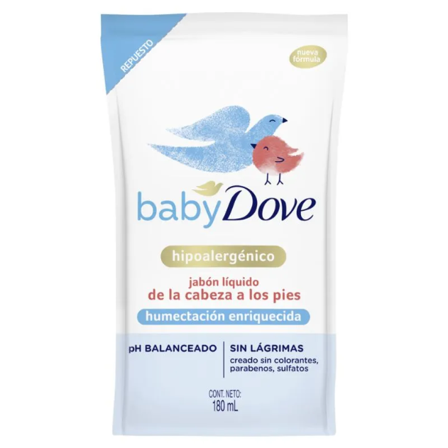 Dove baby jabon liquido Repuesto x 180 ml