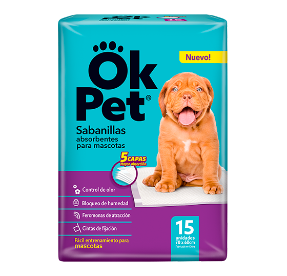 Ok pet sabanillas para mascotas x 15 unidades
