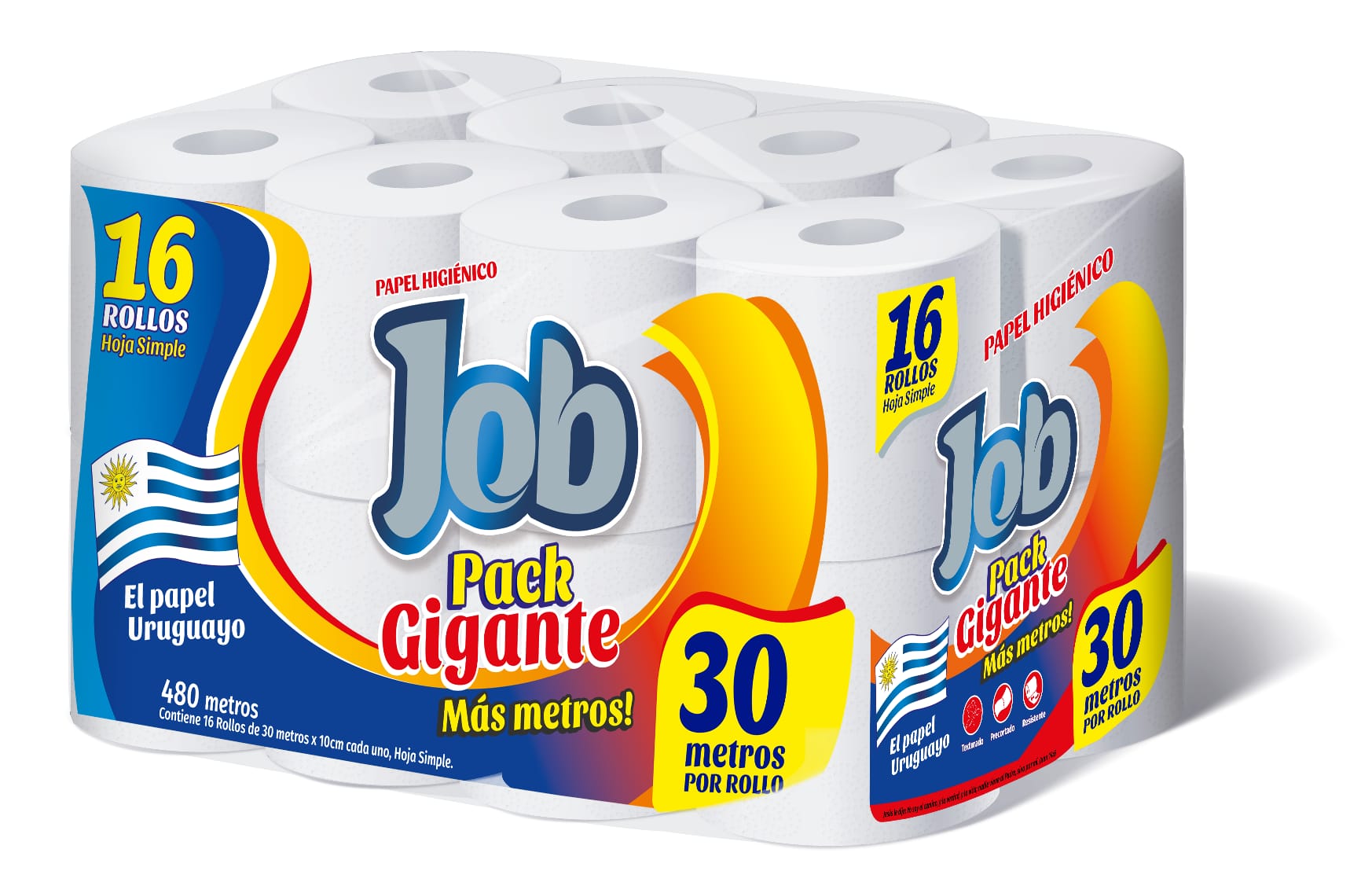 Papel higienico Job 16 rollos x 30 metros Hoja simple