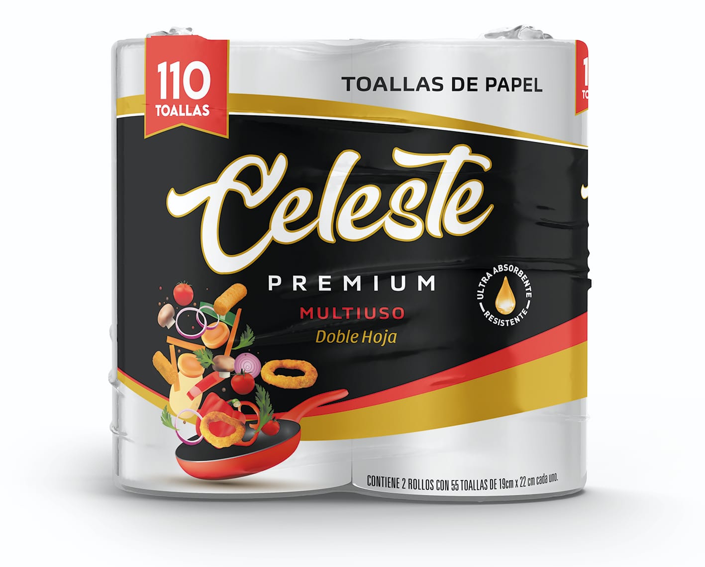 Toalla de cocina Celeste premium Doble hoja x 2 rollos
