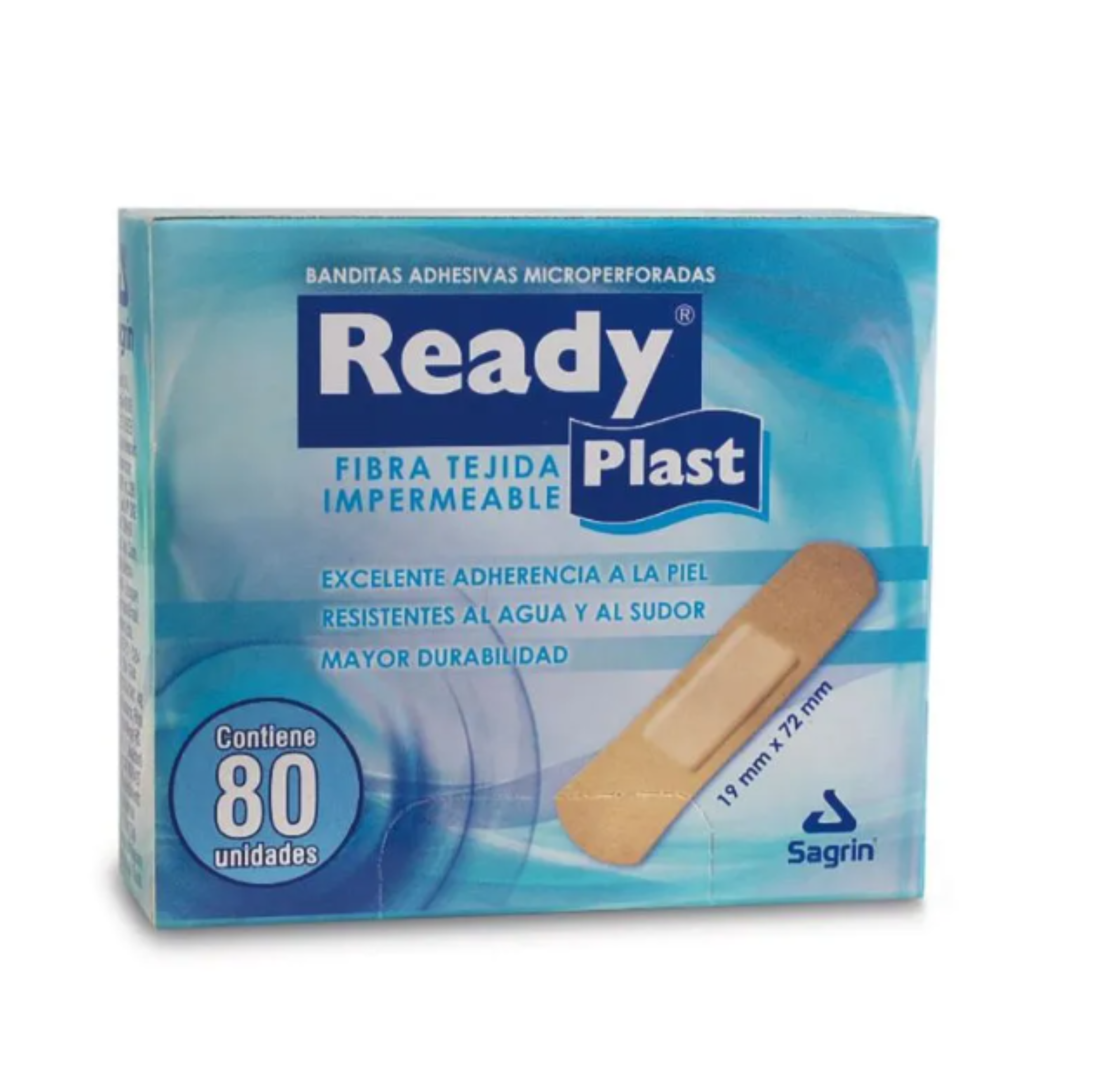 Ready plast Curitas de fibra tejida impermeable x 80 uni.