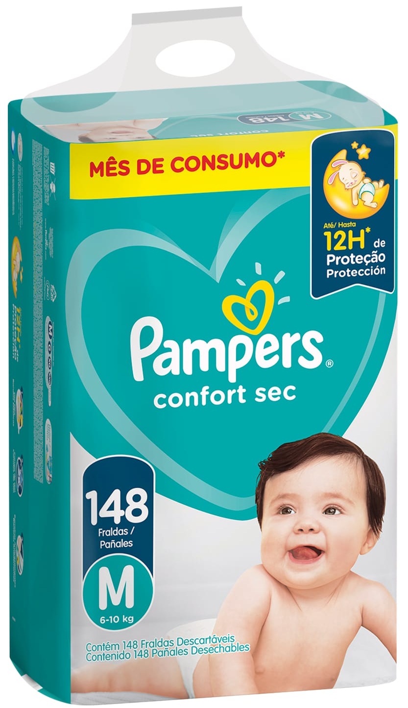 Pampers confort sec M x 148 unidades