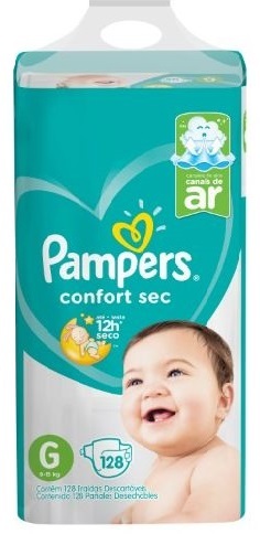 Pampers confort sec G x 128 unidades