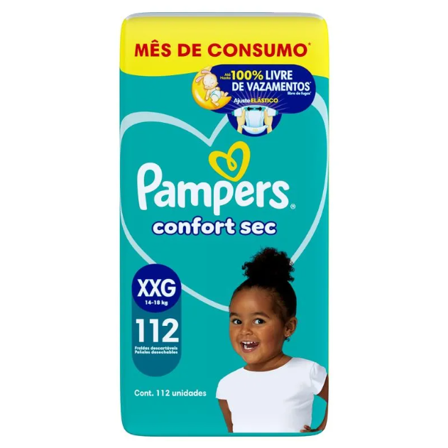 Pampers confort sec XXG x 112 unidades