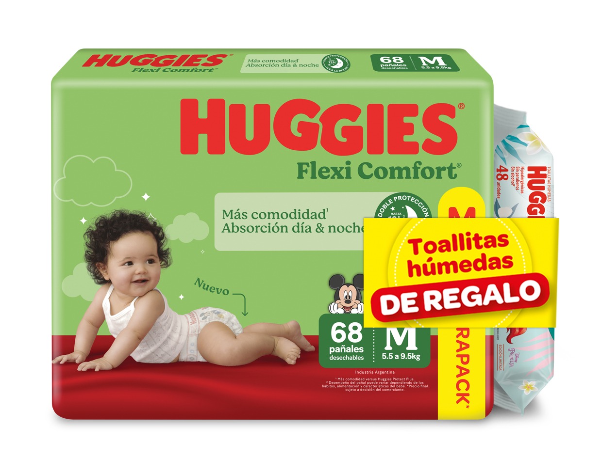Huggies flexi comfort M x 68+48 toallas humedas