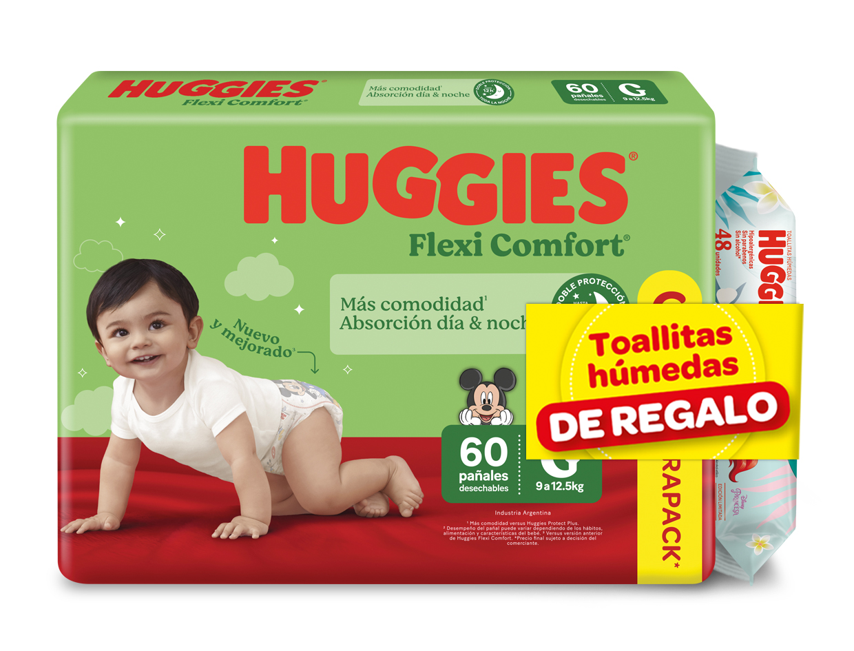 Huggies flexi comfort G x60+48 toallas humedas