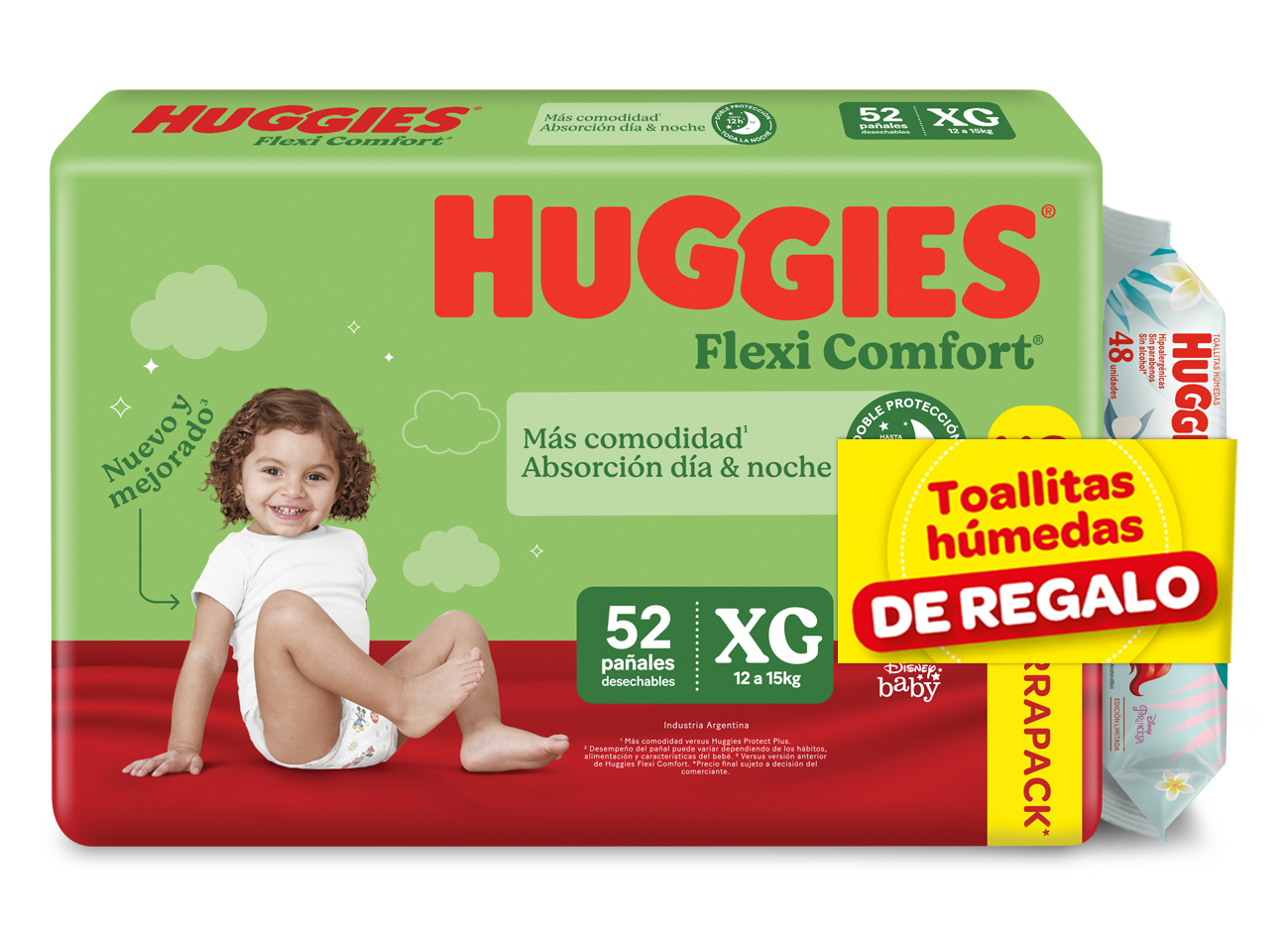 Huggies flexi comfort XG x52+48 toallas humedas