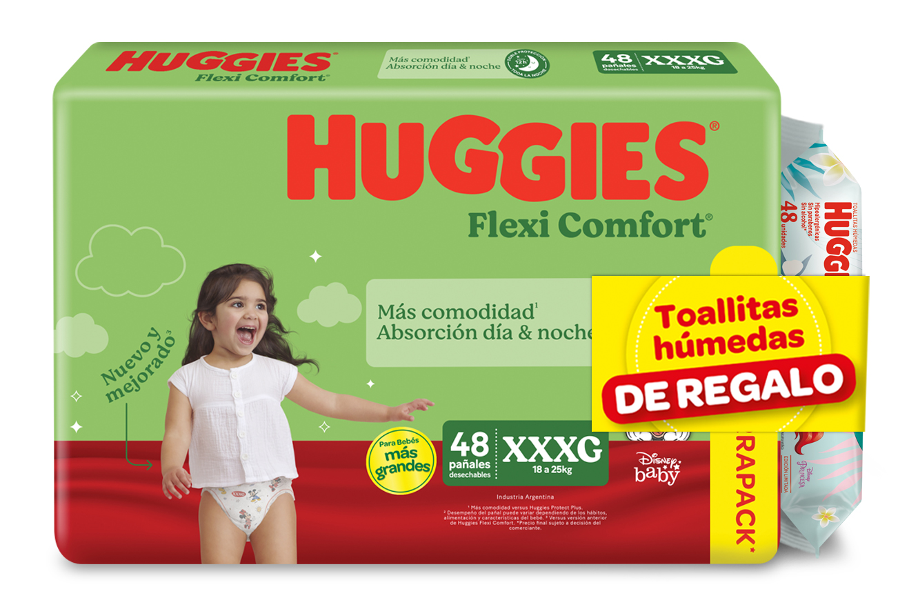 Huggies flexi comfort XXXG x48+48 toallas humedas