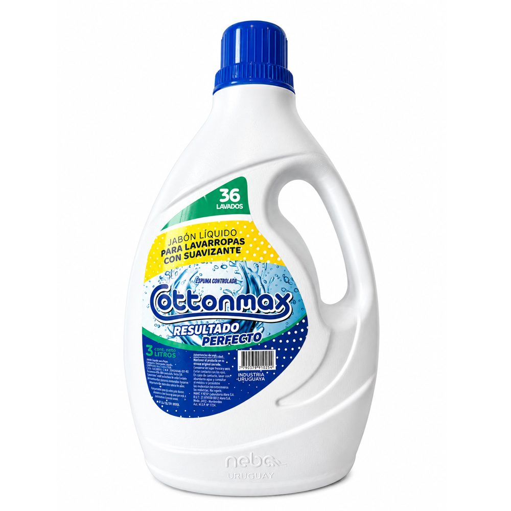 Jabon Cottonmax 3L Rinde 36 lavados
