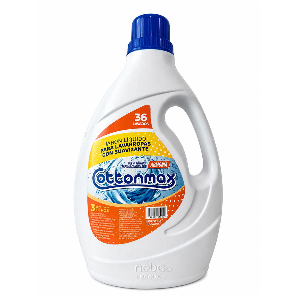 Jabon Cottonmax 3L Rinde 36 lavados Armonía
