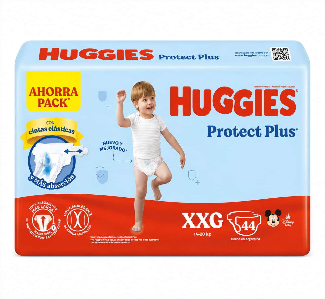 Huggies protect plus XXG x 44 unidades