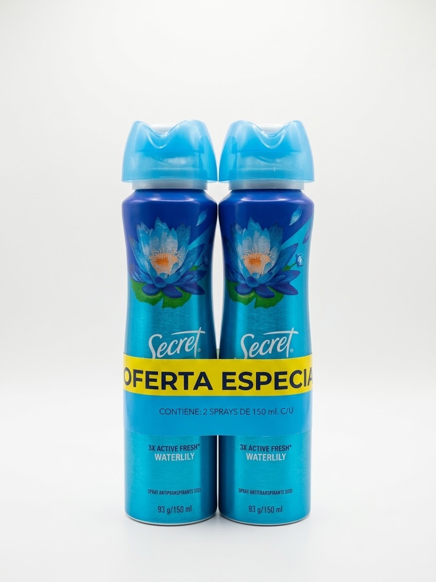 Desodorante Spray Secret Seco X2 150ml C/u Waterlily